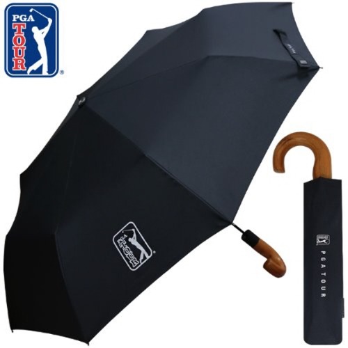 [PGA]3단자동 블랙우드핸들 우산