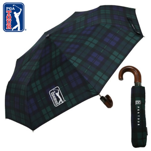 [PGA]3단자동 글렌체크우드 우산